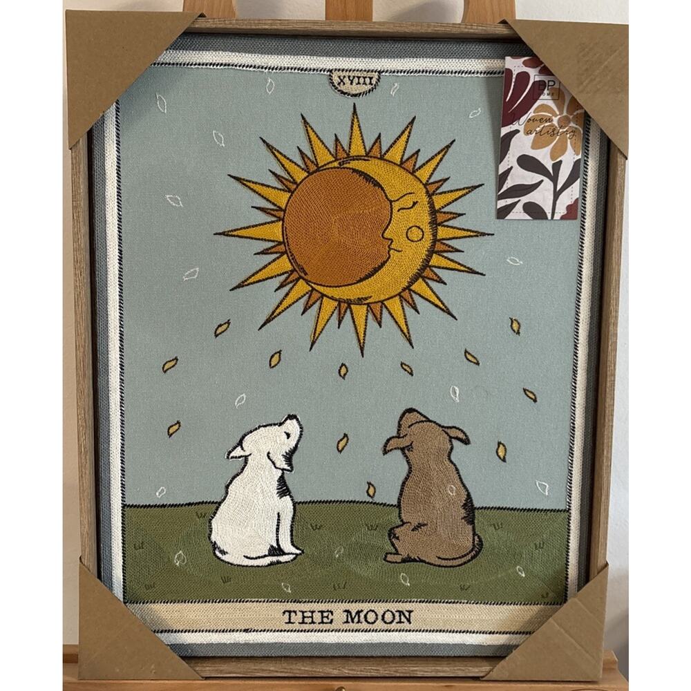 BP Home Textile Embroidery Woven Wall Art Tarot Card The Moon Decor 17x21 Large